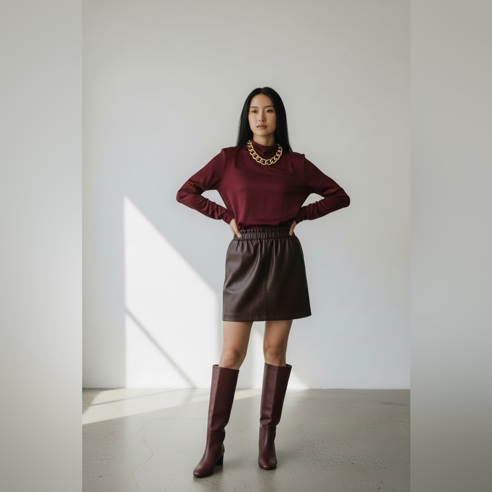 LOFT Faux leather mini skirt size XL NWT
